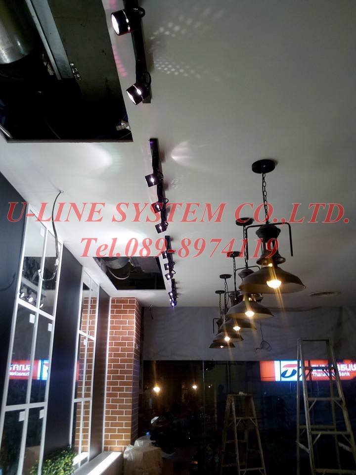 ติดตั้งระบบแสงสว่าง หลอดไฟ โคมไฟ เดินไฟ ที่ร้านอะแมซอน สาขาท่าน้ำราชวงศ์