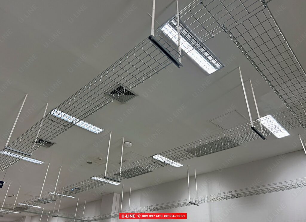wire mesh basket tray basor installation was hanged by 3/8" stud
